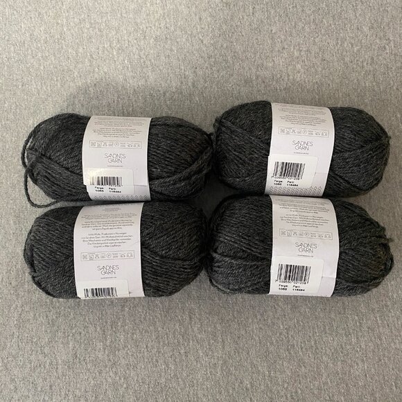NWT Sandnes Garn Peer Gynt 1065 Charcoal Melange (PetiteKnit Color) Lot of 4 - Picture 4 of 8